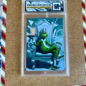 Green Grinch Fan Art with Fine Silver Bar